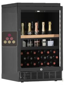 Built-in single temperature wine cabinet for wine storage or service with a sliding shelf for standing bottles CALICE