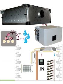 Air conditioner for wine cellar up to 1550W with water condensing unit, ducted evaporator and humidifier - Horizontal ducting FRIAX