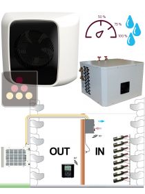 Air conditioner for wine cellar up to 48m3 with water condensing unit, heating function and humidifier - Wall evaporator FRIAX