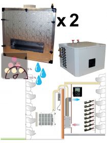 Air conditioner for wine cellar up to 2900W with water condensing unit and humidifier and heating system - Vertical ducting FRIAX
