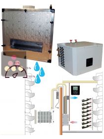 Air conditioner for wine cellar up to 1550W with water condensing unit and humidifier and heating system - Vertical ducting FRIAX