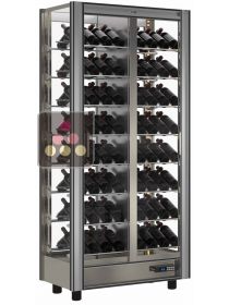 Professional multi-temperature wine display cabinet - 4 glazed sides - Without magnetic cover CALICE DESIGN