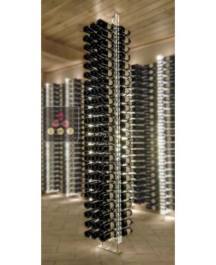 Freestanding Wine Rack in Plexiglas for 138 bottles - 3 rows - Height = 2500 mm (optional LED lighting) SOBRIO