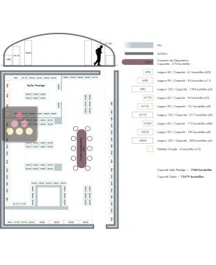 Arrangement of 15 000 bottle cellars - Specific manufacturing Ma Cave à Vin