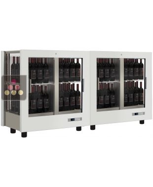 Combination of 2 professional multi-purpose wine display cabinet - 3 glazed sides - Magnetic and interchangeable cover CALICE DESIGN