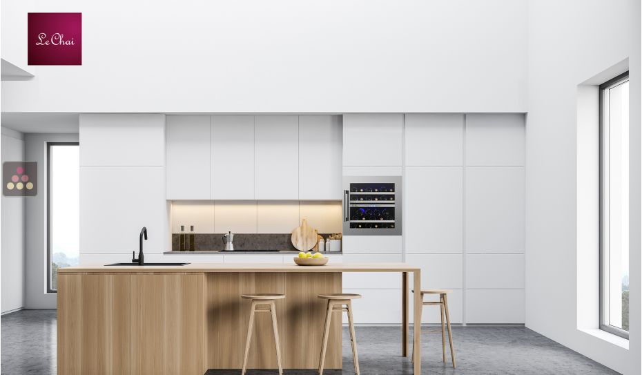 Dual temperature built in wine cabinet for service or storage