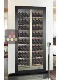 Built-in multi-purpose wine cabinet for storage or service - Inclined bottles - Without cladding CALICE DESIGN