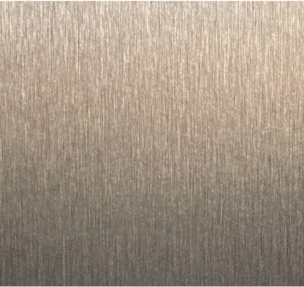 Wooden cladding covered with a Satin-finish bronze effect laminate