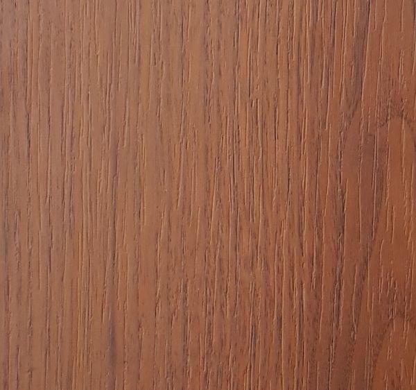 Cladding covered with a chestnut finish laminate
