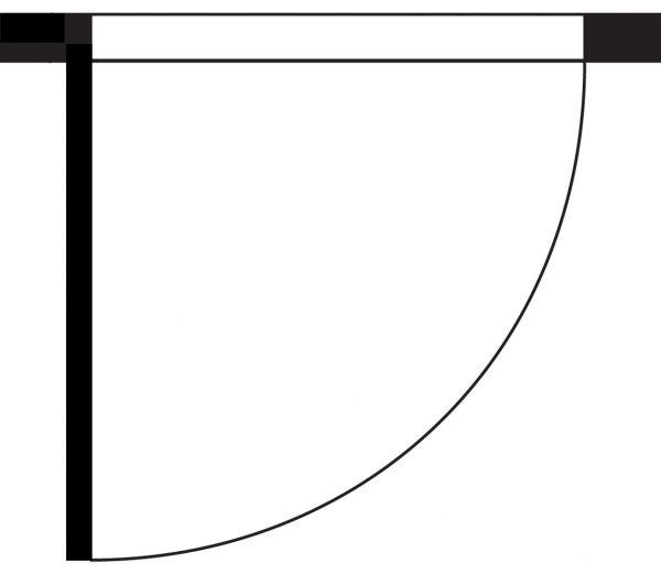 Door with hinges on left hand side